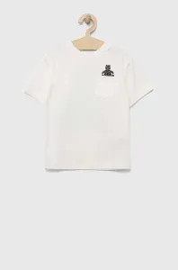 Detské bavlnené tričko GAP biela farba, s potlačou #8659997