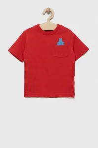Detské bavlnené tričko GAP červená farba, s potlačou #8659177