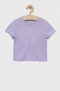 Detské bavlnené tričko GAP fialová farba #8735502
