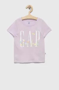 Detské bavlnené tričko GAP fialová farba #8734939