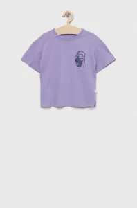 Detské bavlnené tričko GAP fialová farba #6981937
