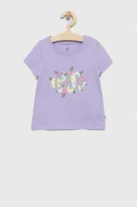 Detské bavlnené tričko GAP fialová farba