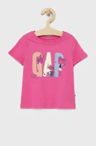 Detské bavlnené tričko GAP fialová farba, #220572