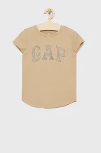 Detské bavlnené tričko GAP hnedá farba, #226537
