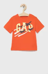 Detské bavlnené tričko GAP oranžová farba, s potlačou #201873
