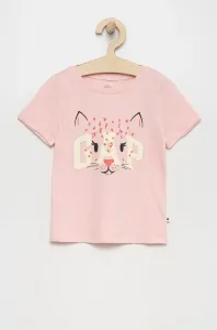 Detské bavlnené tričko GAP ružová farba, #241571