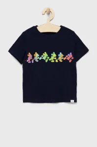 Detské bavlnené tričko GAP tmavomodrá farba, s potlačou #5612914