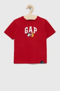 Detské bavlnené tričko GAP X Disney červená farba, s potlačou #7055880