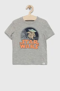 Detské bavlnené tričko GAP x Star Wars šedá farba, s potlačou #8812443