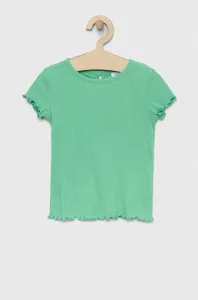 Detské bavlnené tričko GAP zelená farba #8295304