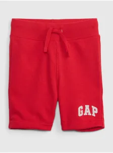 Detské krátke nohavice GAP červená farba, nastaviteľný pás #6981879