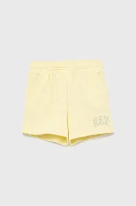 Detské krátke nohavice GAP žltá farba, vzorované, #9484106