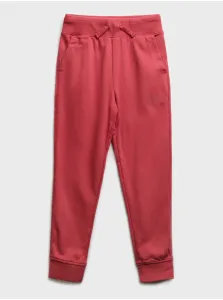 Detské nohavice GAP červená farba, jednofarebné