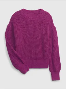 Detský bavlnený sveter GAP fialová farba, tenký #299305