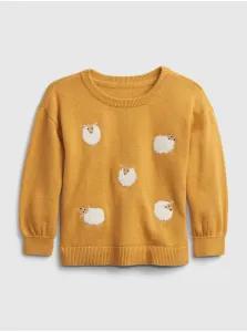 Detský bavlnený sveter GAP žltá farba