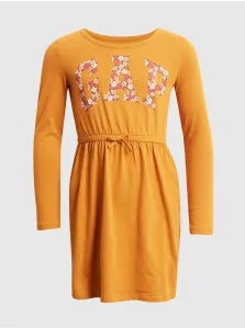 Dievčenské bavlnené šaty GAP oranžová farba, mini, áčkový strih #255748