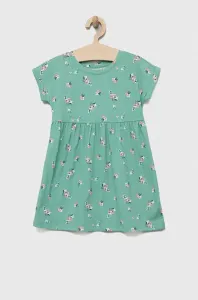 Dievčenské bavlnené šaty GAP zelená farba, mini, áčkový strih #8659156