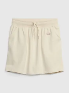 Dievčenská sukňa GAP béžová farba, mini, rovný strih #577285