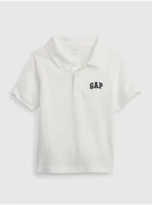 Bavlnené polo tričko GAP biela farba, jednofarebný #624570