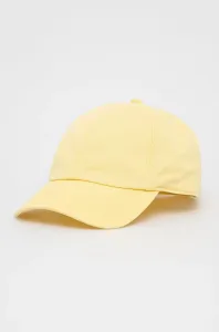 Bavlnená čiapka GAP žltá farba, jednofarebná