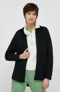 Košeľa GAP dámska, čierna farba, voľný strih, s klasickým golierom