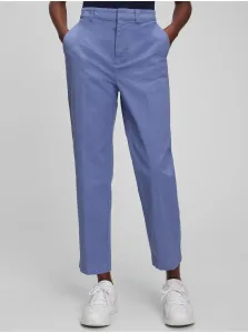 Nohavice GAP dámske, fialová farba, rovné, vysoký pás #220069