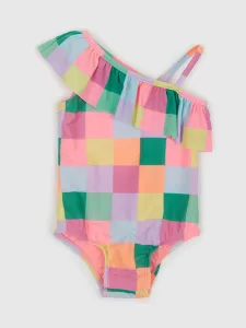 Farebné dievčenské kockované plavky GAP #5990468