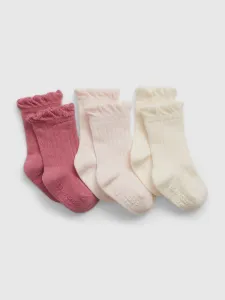 GAP Ponožky 3 páry detské Ružová #7581084