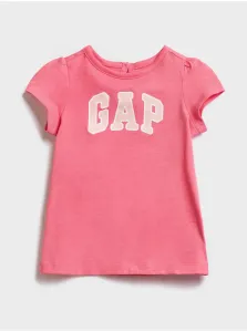 Baby šaty GAP Logo dress Ružová #1044943