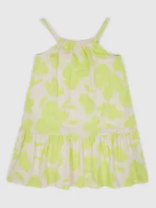 Dievčenské bavlnené šaty GAP zelená farba, mini, áčkový strih #6994585