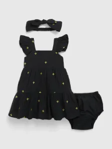 Súprava dievčenských šiat, nohavičiek a čelenky v čiernej farbe Gap #6854631