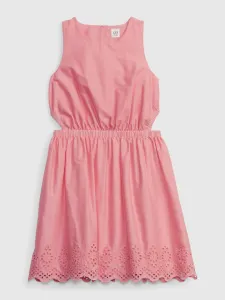 Ružové dievčenské šaty s madeirou GAP