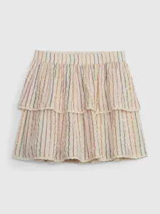Krémová dievčenská pruhovaná šortková sukňa GAP #6697733
