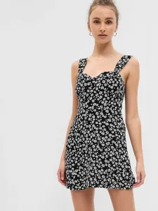 Bielo-čierne dámske kvetované šaty GAP #5942690
