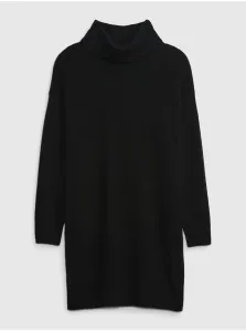 Čierne dámske pletené mini šaty s rolákom GAP #614822