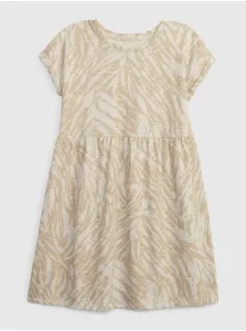 Béžové dievčenské šaty vzorované šaty GAP #663855