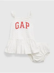 Biele dievčenské šaty s logom GAP #577905
