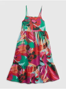 Farebné dievčenské šaty na ramienka kvetované GAP #663860