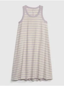 Krémovo-fialové dievčenské pruhované šaty GAP #650128