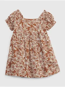 Hnedé dievčenské kvetované šaty GAP