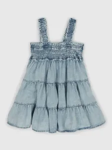 Svetlomodré dievčenské rifľové šaty s volánmi GAP
