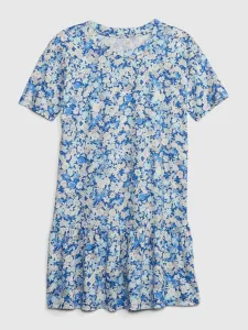 Modré dievčenské kvetované šaty GAP