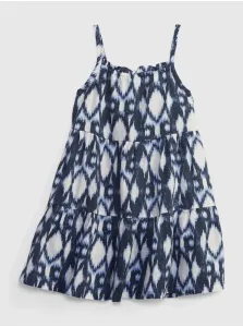 Tmavomodré dievčenské ľanové šaty #578289