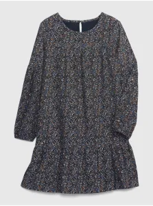 Tmavomodré dievčenské vzorované šaty GAP #5283291