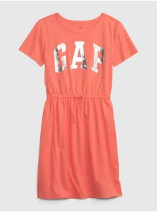 Oranžové dievčenské šaty s logom GAP #663864