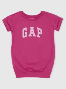 Dievčenské šaty GAP ružová farba, mini, rovný strih #578497