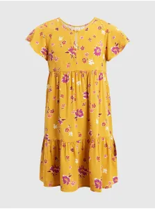 Žlté dievčenské kvetované šaty GAP #636496