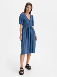 Šaty three-quarter sleeve midi dress Modrá