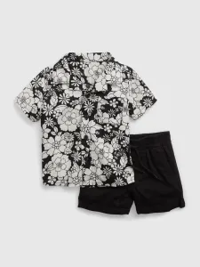 Čierny chlapčenský kvetovaný outfit set GAP #6017062