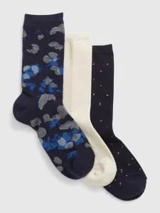 Sada troch párov dámskych ponožiek v tmavomodrej a bielej farbe GAP